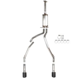 Hooker Exhaust System Kit, Blackheart Cat Back System, 409 Stainless Steel, With Muffler, 2-1/2 Inch Pipe Diameter – BH2460