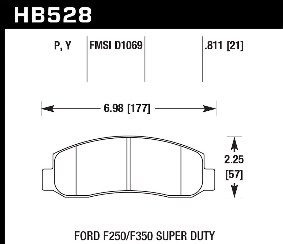 Hawk Brake Pad, Lts Series, Fmsi Number D1069, Ferro-Carbon, Set of 4 – HB528Y.811