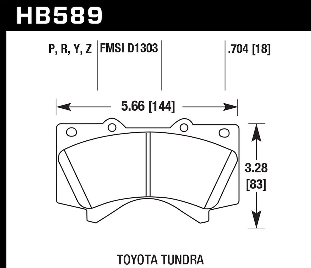 Hawk Brake Pad, Superduty, Ferro-Carbon, Set of 4 – HB589P.704