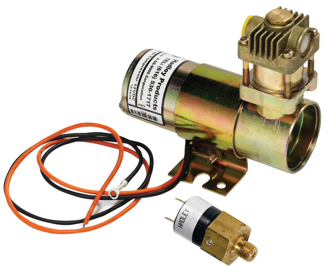 Hadley Horns Air Horn Compressor, 850 Series, For Use with Air Horn, Direct Drive, 110 to 135 Pounds Per Square Inch, 1/6 Horsepower – H00850EC