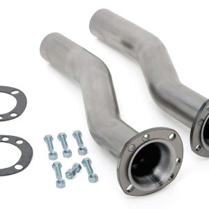 Hedman Exhaust Pipe – Bend S, X-Tensions, 2-1/4 Inch Diameter, Mild Steel, Universal Gasket Style with 3 Inch Flange, 17 Inch Overall Length – 18806