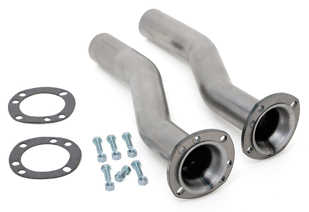 Hedman Exhaust Pipe – Bend S, X-Tensions, 2-1/4 Inch Diameter, Mild Steel, Universal Gasket Style with 3 Inch Flange, 17 Inch Overall Length – 18806