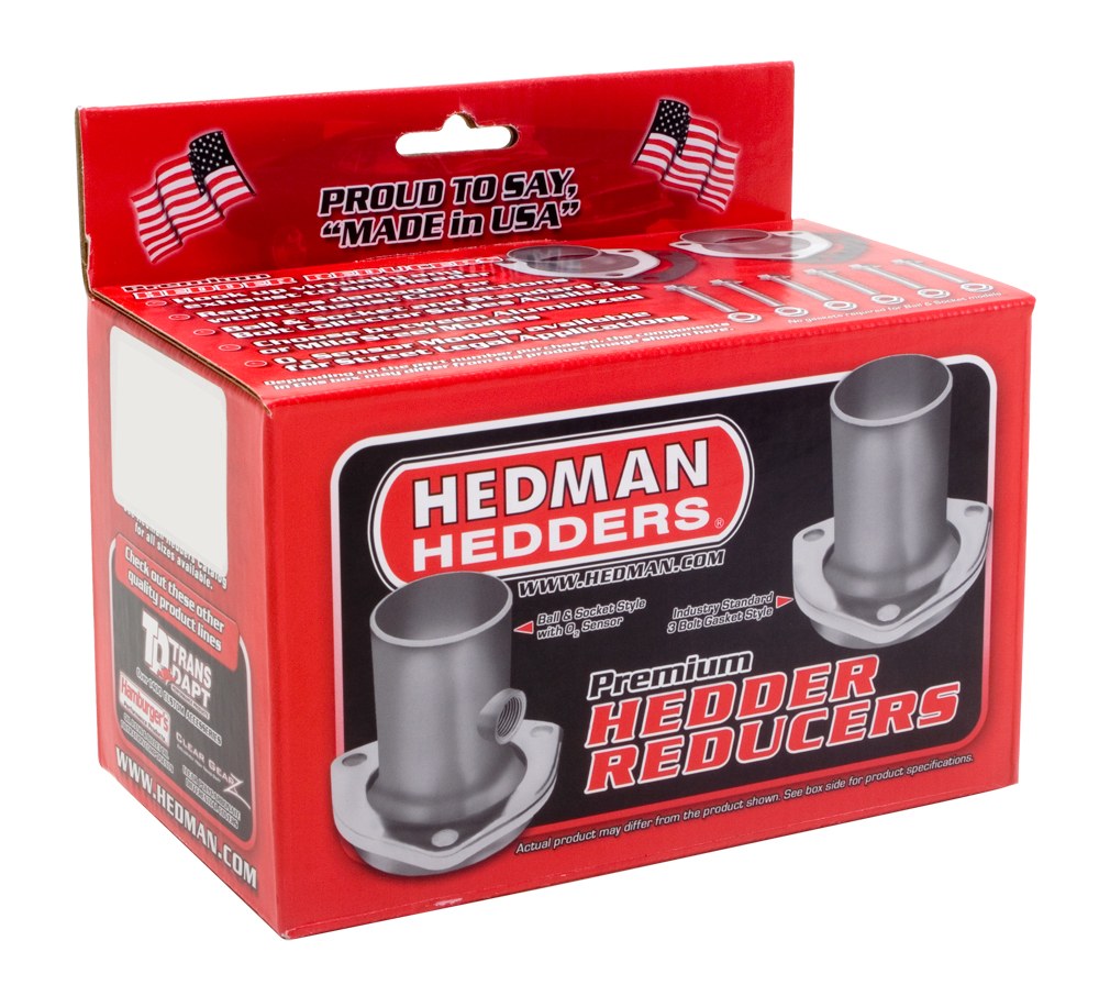 Hedman Exhaust Header Reducer, 3-BOLT Flange Style, 2-1/2 Inch Collector Diameter, 2 Inch Exhaust Pipe Diameter, Mild Steel – 21101