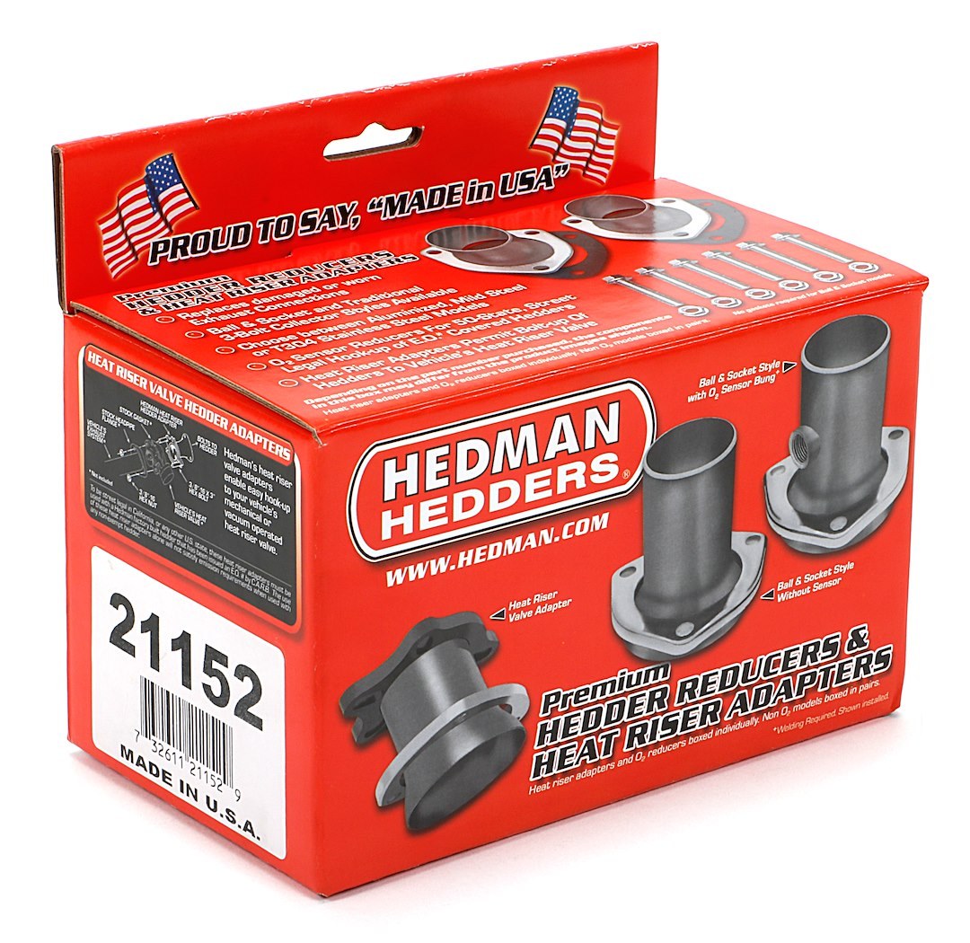Hedman Exhaust Header Reducer, Ball and Socket Style, 3 Inch Collector Diameter, 2-1/2 Inch Pipe Diameter, Mild Steel – 21152
