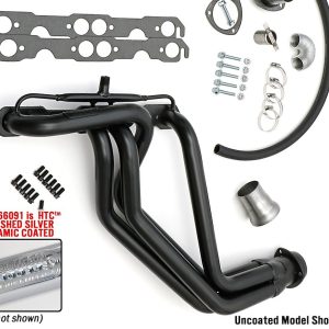 Hedman Exhaust Header, Chassis Exit, 1-5/8 Inch Diameter Primary Tubes, 3 Inch Diameter Collectors, Htc Coated Silver Steel – 66091