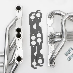Hedman Exhaust Header, Chassis Exit, 1-5/8 Inch Diameter Primary Tubes, 3 Inch Collectors, Htc Thermal Coated Silver Steel – 68296