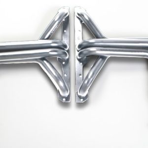 Hedman Exhaust Header, Chassis Exit, 1-5/8 Inch Diameter 14 Gauge Primary Tubes, 3 Inch Collectors, Elite Thermal Coated Matte Silver Steel – 68308