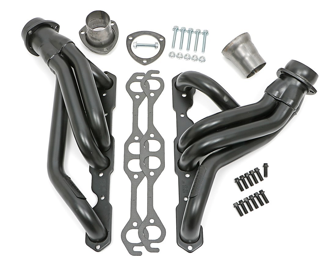 Hedman Exhaust Header, For Use with Chevy V8 Small Block, Mid Length Chassis Exit, 1-5/8 Inch Diameter Primary Tubes – 69010