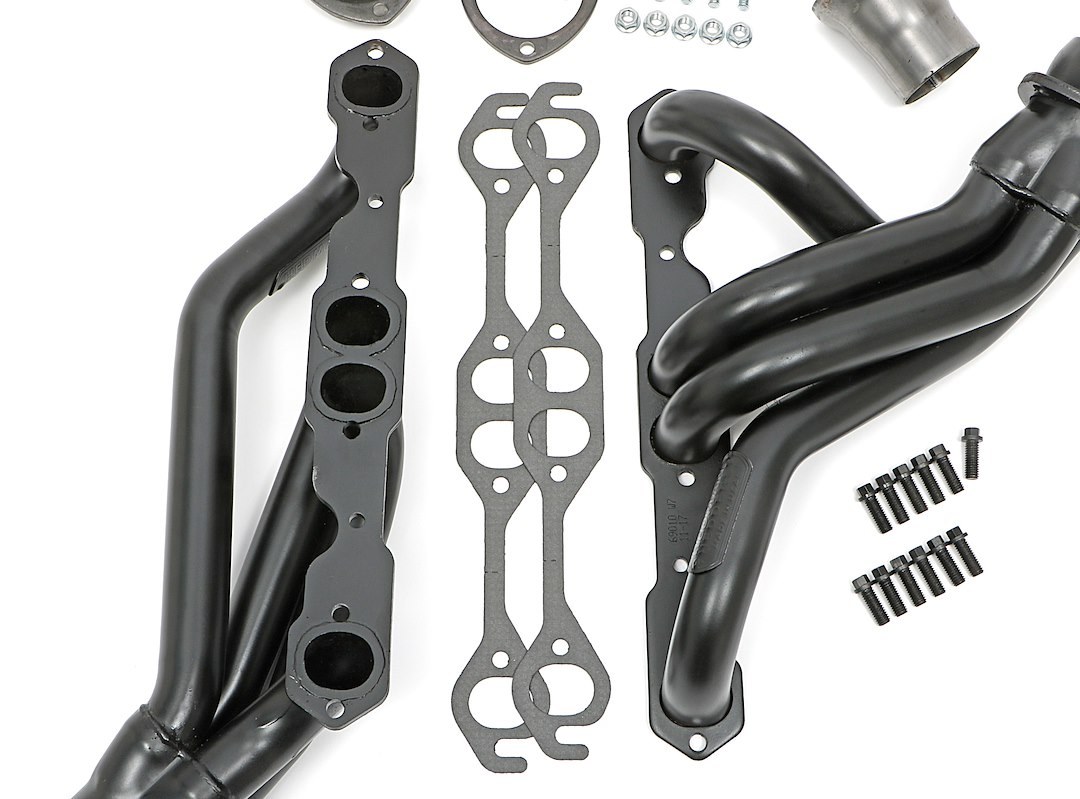 Hedman Exhaust Header, For Use with Chevy V8 Small Block, Mid Length Chassis Exit, 1-5/8 Inch Diameter Primary Tubes – 69010