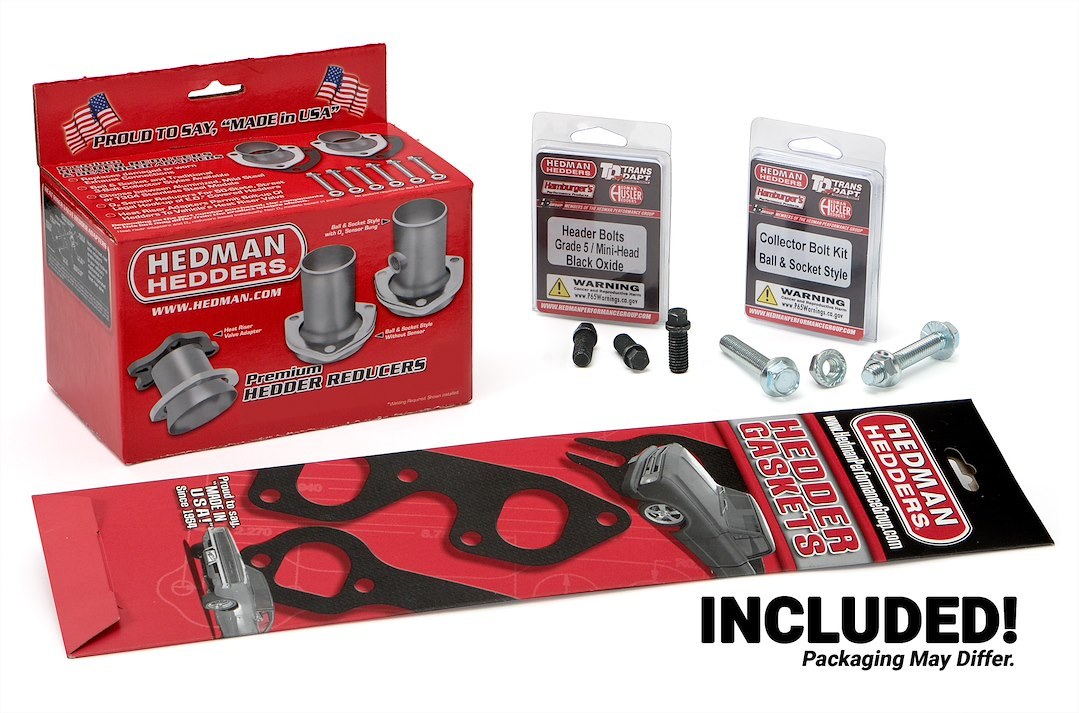 Hedman Exhaust Header, Chassis Exit, 1-3/4 Inch Diameter Primary Tubes, 3 Inch Diameter Collectors, Natural Steel, For Off-Road Use Only – 69080