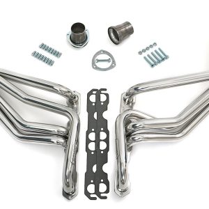 Hedman Exhaust Header, Chassis Exit, 1-5/8 Inch Diameter Primary Tubes, 3 Inch Diameter Collectors, Htc Coated Silver Steel – 69096