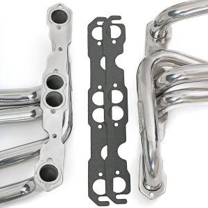 Hedman Exhaust Header, Chassis Exit, 1-5/8 Inch Diameter Primary Tubes, 3 Inch Diameter Collectors, Htc Coated Silver Steel – 69096