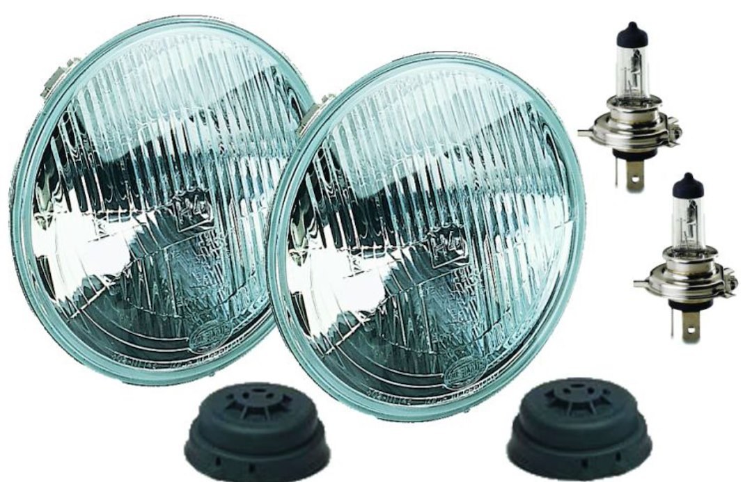 Hella Headlight Conversion Kit, Replaces Sealed Beam Head Light, 7 Inch Round, Standard Lens, H4 Bulb, Without Turn Signal – 002395801