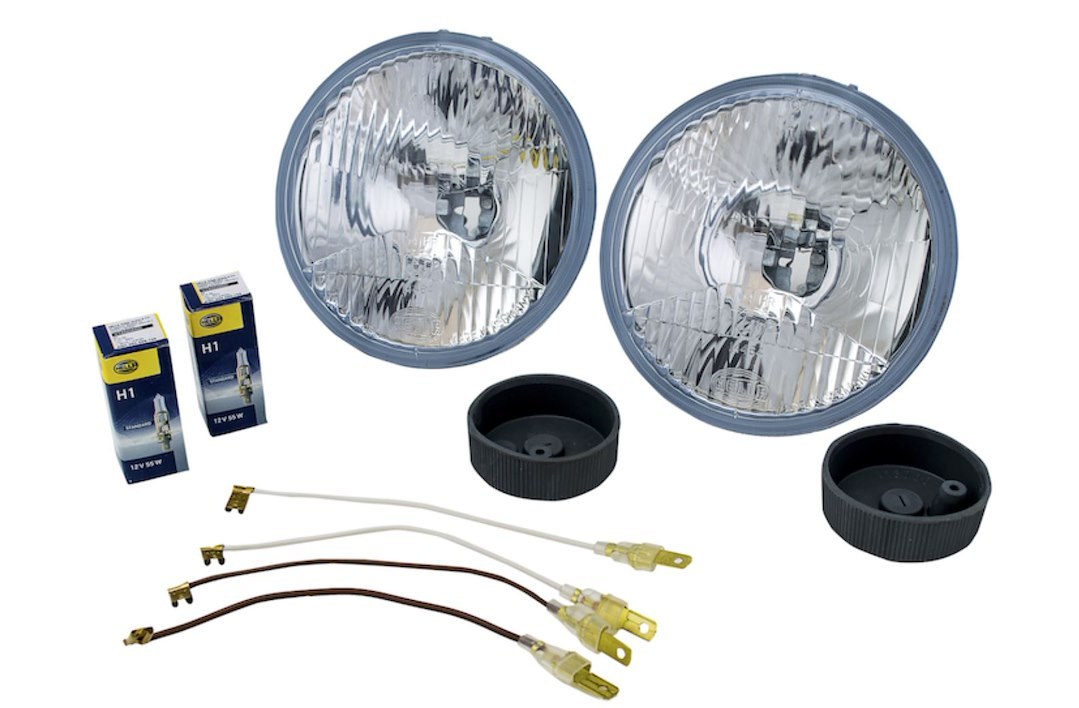 Hella Headlight Conversion Kit, Replaces Sealed Beam Headlights, 5.75 Inch Round Standard Lens Style, H1 Bulb, Without Turn Signal – 002425811