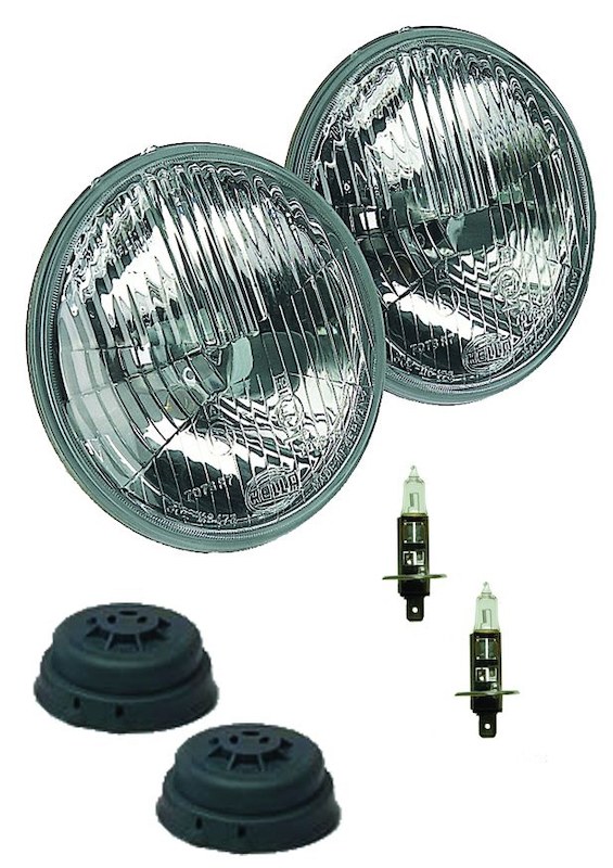 Hella Headlight Conversion Kit, Replaces Sealed Beam Headlights, 5.75 Inch Round Standard Lens Style, H1 Bulb, Without Turn Signal – 002425811