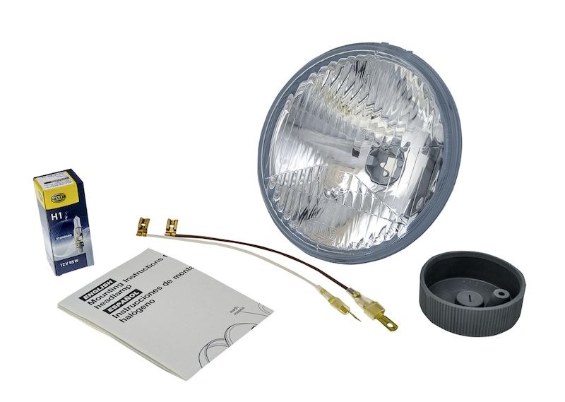 Hella Headlight Conversion Kit, Replaces H5006 Headlights, 5.75 Inch Round Lined Lens Style, H1 Bulb, Without Turn Signal, Single – 002425831