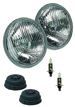 Hella Headlight Conversion Kit, Replaces Sealed Beam Head Light, 5.75 Inch Round, Standard Lens, H4 Bulb, Without Turn Signal – 002850811