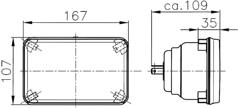 Hella Headlight Conversion Kit, Replaces Sealed Beam Head Light, 4 X 6 Inch Rectangular, Standard Lens, H1 Bulb, Without Turn Signal – 003177821