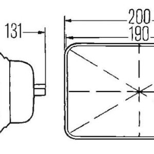 Hella Headlight Conversion Kit, 7-1/2 Inch X 5-1/5 Inch Rectangular, H6054, Lined Lens, H4 Bulb, Without Turn Signal, Single – 003427011