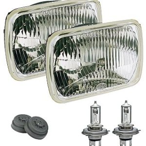 Hella Headlight Conversion Kit, Replaces Sealed Beam Head Light, 7 X 6 Inch Rectangular, Standard Lens, H4 Bulb, Without Turn Signal – 003427861