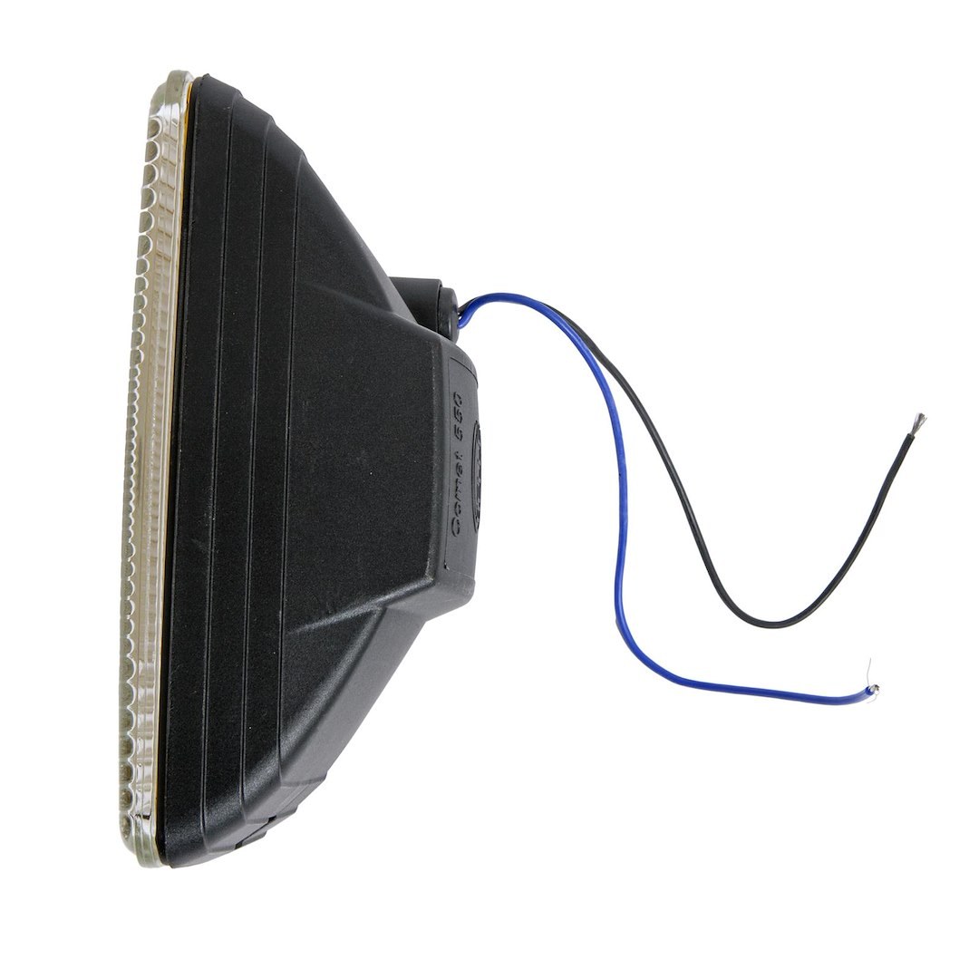 Hella Driving/ Fog Light, Model 550, 55 Watts, Fog Beam, Clear Halogen Bulb, Amber Lens, Black Housing, Surface Mount – 005700681
