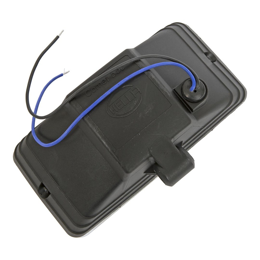 Hella Driving/ Fog Light, Model 550, 55 Watts, Fog Beam, Clear Halogen Bulb, Amber Lens, Black Housing, Surface Mount – 005700681