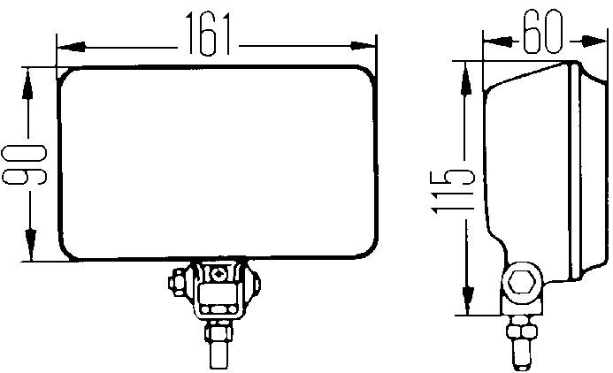 Hella Driving/ Fog Light, 450 Series, Halogen Bulb, H3 Halogen Clear Bulb, 3.54 X 6.33 Inch Rectangular, 55 Watt, Clear Lens, ABS Housing – 005860201
