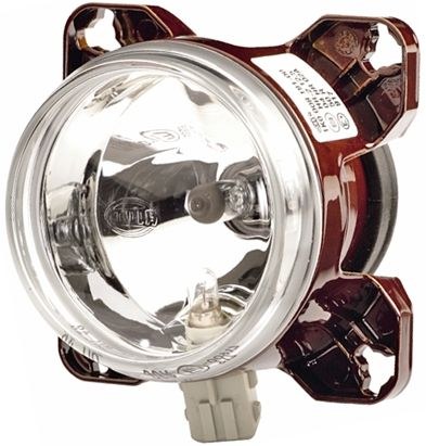 Hella Headlight Assembly, Halogen Bulb, Universal Projector Beam, H9 Halogen Bulb, Clear Bulb, Clear Lens, Black Housing – 008191051