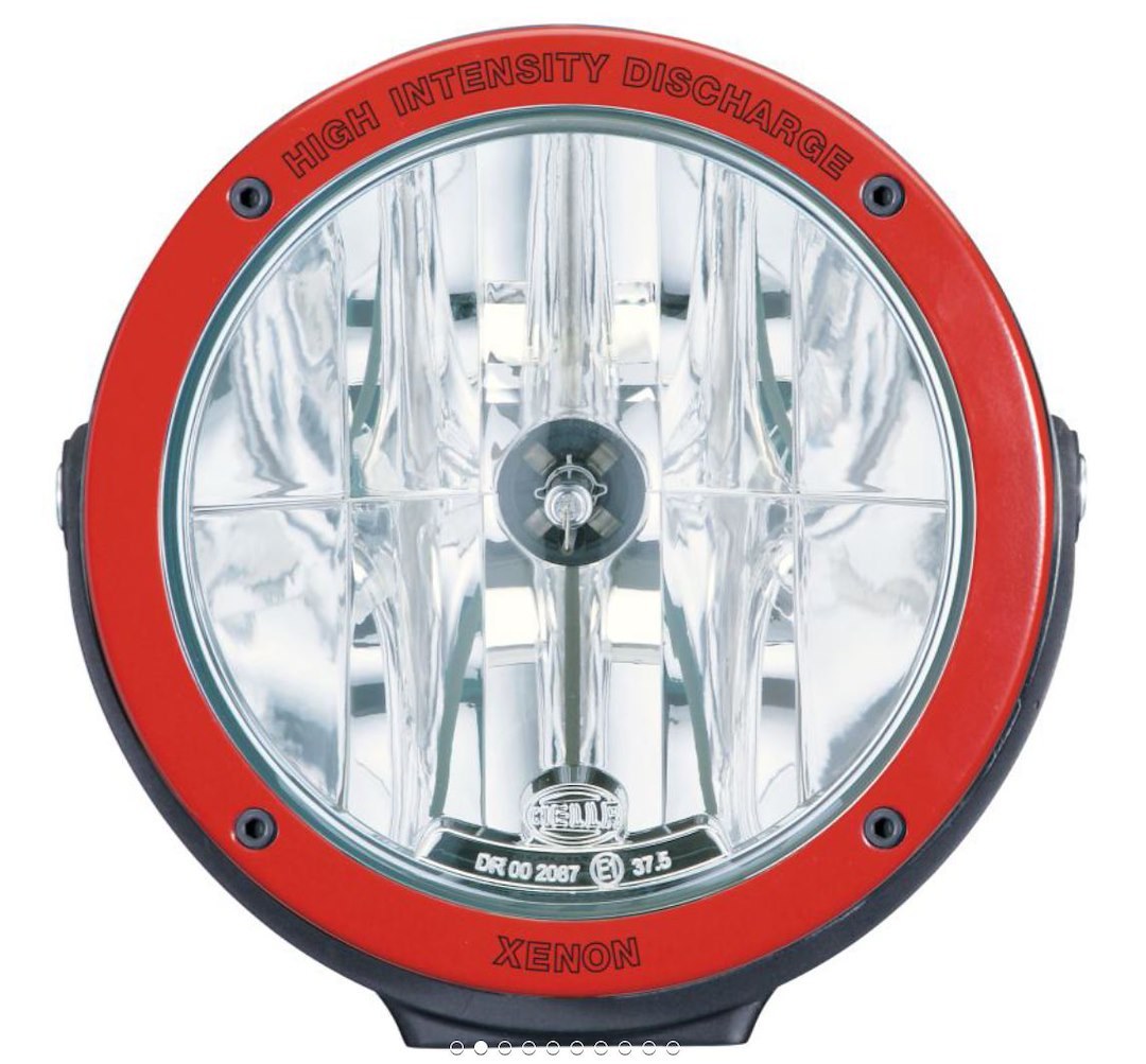Hella Driving/ Fog Light, Rallye 4000, Xenon Bulb, D1S Xenon Clear Bulb, 6.6 Inch Round, Driving Beam, Clear Lens, Black Housing – 009094331