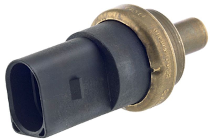 Hella Coolant Temperature Sensor, 12 Volt, 2 Pin Terminal, Push-IN Mount, Black, With Gasket/ Seal, Ntc Sensor – 009309331