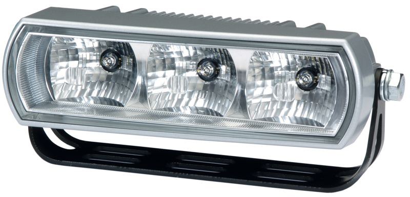 Hella Daytime Running Light – LED, Chrome Rectangular Housing, Clear Lens, LED Bulb, Set of 2 – 009496801