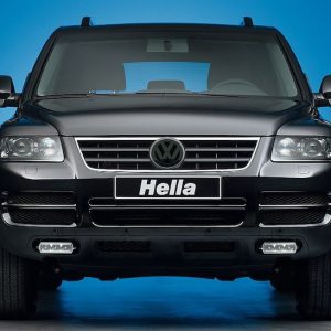 Hella Daytime Running Light – LED, Chrome Rectangular Housing, Clear Lens, LED Bulb, Set of 2 – 009496801