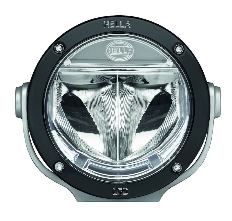 Hella Driving/ Fog Light, Rallye 4000X, LED Bulb, 2 LED Clear Bulb, 5.7 Inch Round, 40 Watt, Driving Beam, 1400 Lumens, Clear Lens – 012206021