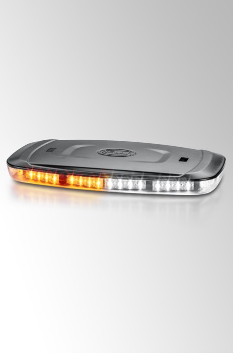 Hella Warning Light, 16 Inch Length, Mini Bar, Bolt-On Mount, LED, Clear Lens, 10 to 30 Volt, 70 Watt, Polycarbonate Housing – 014565411