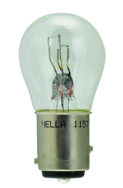 Hella Turn Signal Light Bulb, Miniature Halogen Bulb, Clear, Single, BAY15D Base, Dual Filament – 1157