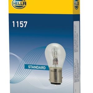 Hella Turn Signal Light Bulb, Miniature Halogen Bulb, Clear, Single, BAY15D Base, Dual Filament – 1157