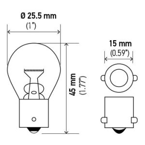 Hella Turn Signal Indicator Light Bulb, 1683 Halogen, 29 Watt, 24 Volt, White, Single – 1683