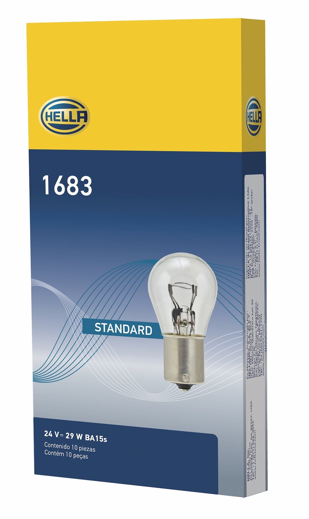 Hella Turn Signal Indicator Light Bulb, 1683 Halogen, 29 Watt, 24 Volt, White, Single – 1683