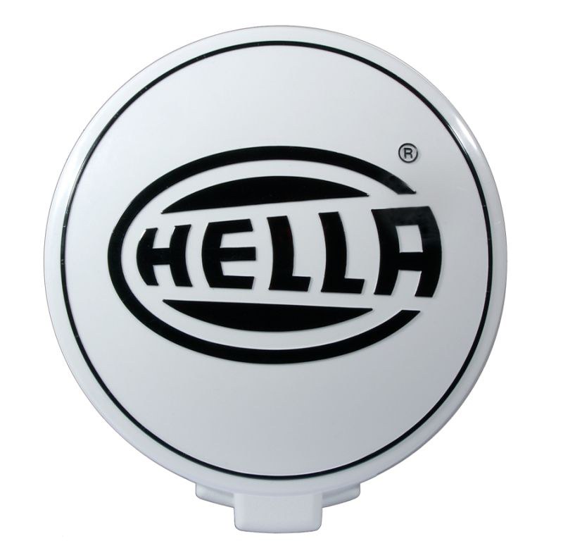 Hella Driving/ Fog Light Cover, 500 Series, 6.4 Inch Round, White, Plastic, With Hella Logo, Single – 173146001