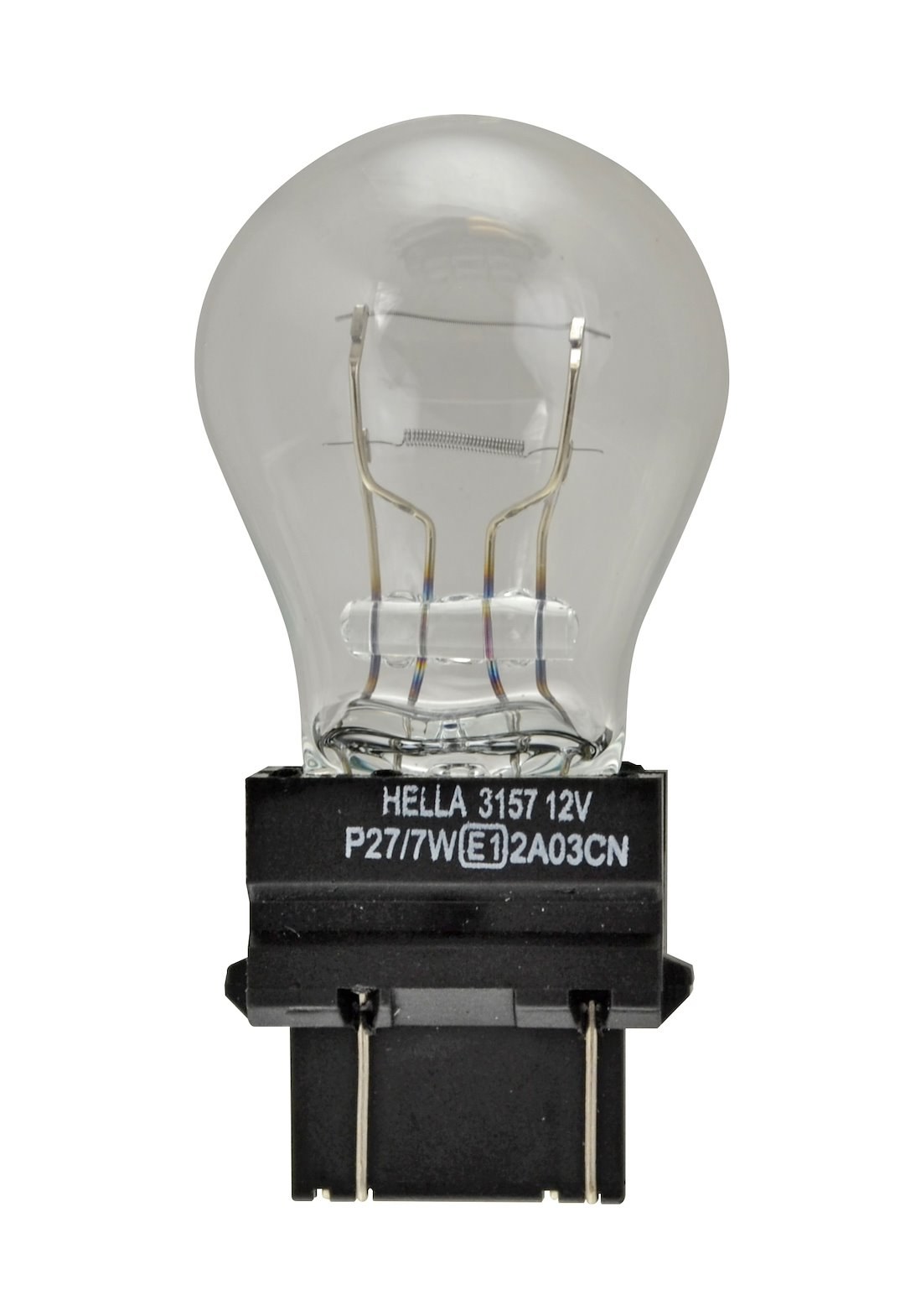 Hella Brake Light Bulb, 3157 Halogen, Clear Bulb, 27/ 7 Watts, Box of 10 – 3157