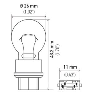 Hella Turn Signal Light Bulb, Miniature Halogen Bulb, Amber, Single, W2.5x16q Base, Dual Filament – 3457