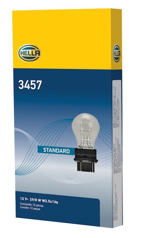 Hella Turn Signal Light Bulb, Miniature Halogen Bulb, Amber, Single, W2.5x16q Base, Dual Filament – 3457
