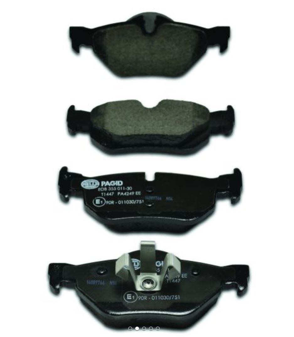 Hella Brake Pad, Pagid, Low-Metallic, Set of 2 – 355011301