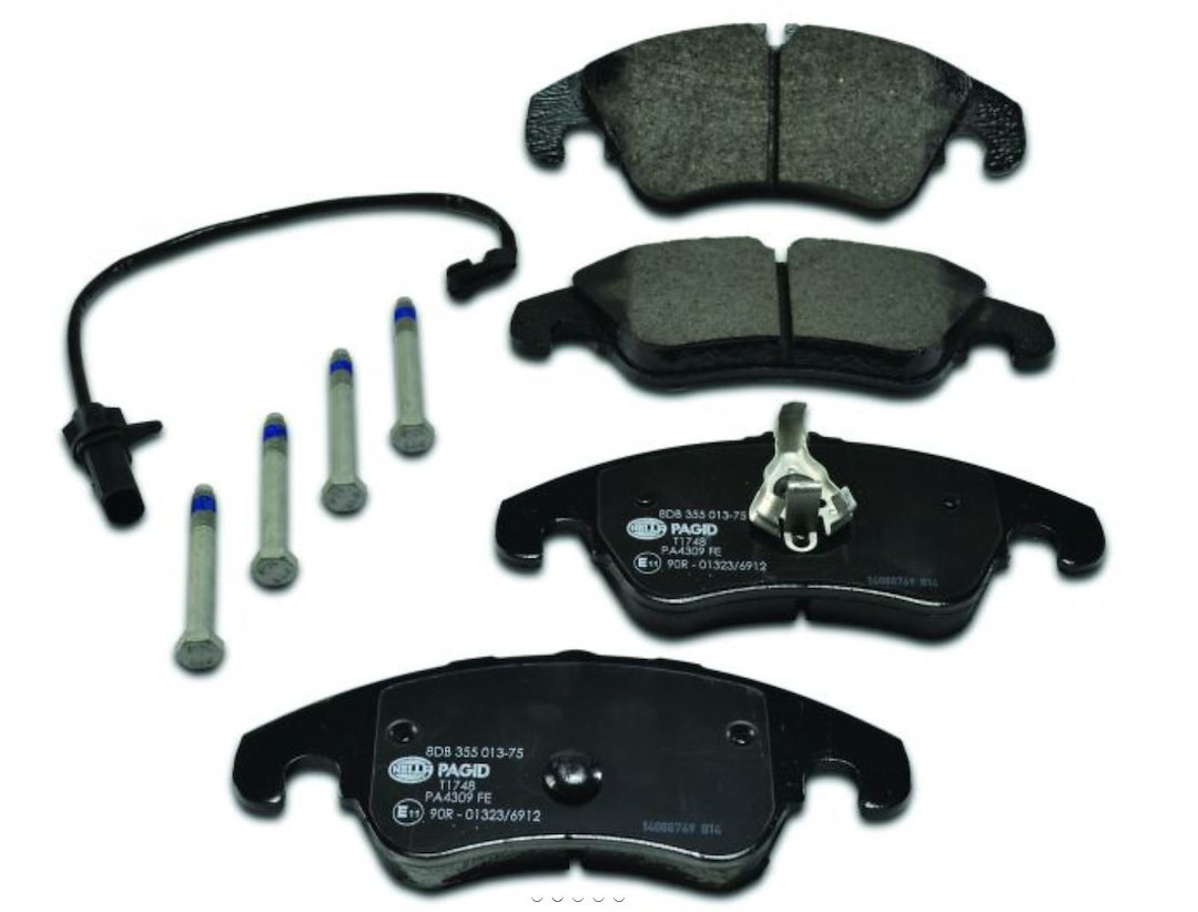 Hella Brake Pad, Pagid, Low-Metallic, Set of 2, With Mounting Hardware – 355013751