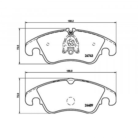 Hella Brake Pad, Pagid, Low-Metallic, Set of 2, With Mounting Hardware – 355013751