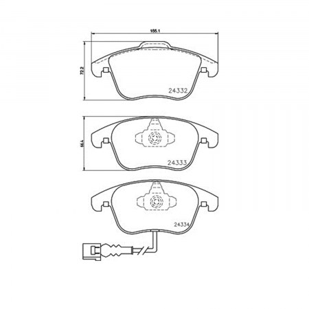 Hella Brake Pad, Pagid, Low-Metallic, Set of 2 – 355014031