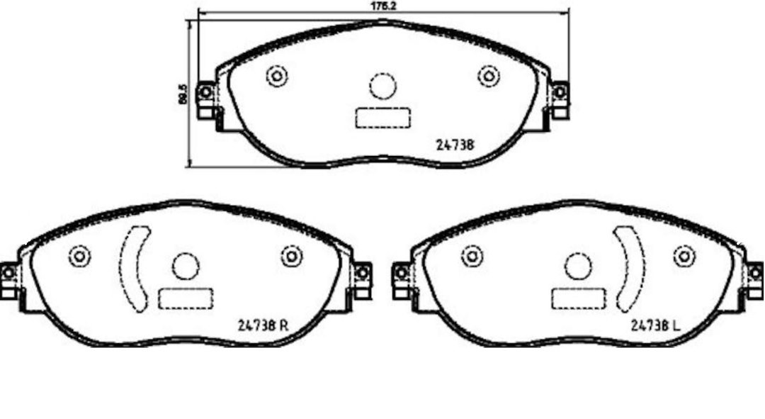 Hella Brake Pad, Pagid, Low-Metallic, Set of 2, With Mounting Hardware – 355031751