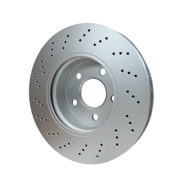 Hella Brake Rotor, Vented Cross Drilled, One Piece Design, Wheel Bolt Pattern 6 X 112 Millimeter – 355114392