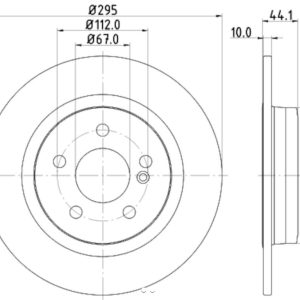 Hella Brake Rotor, Solid, One Piece Design, Wheel Bolt Pattern 6 X 112 Millimeter – 355119422