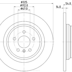 Hella Brake Rotor, Pagid, Solid, One Piece Design, Wheel Bolt Pattern 6 X 112 Millimeter – 355122861